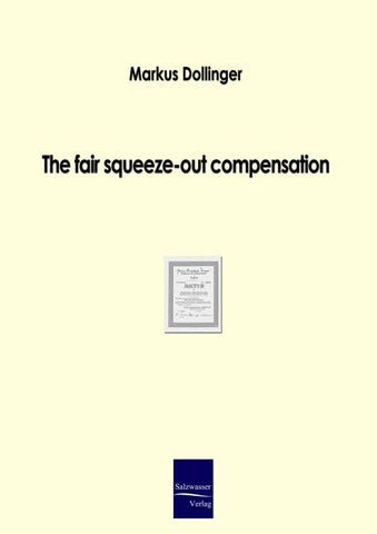 The fair squeeze-out compensation