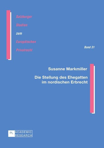 Die Stellung des Ehegatten im nordischen Erbrecht