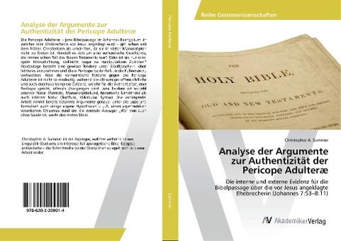 Analyse der Argumente zur Authentizität der Pericope Adulteræ