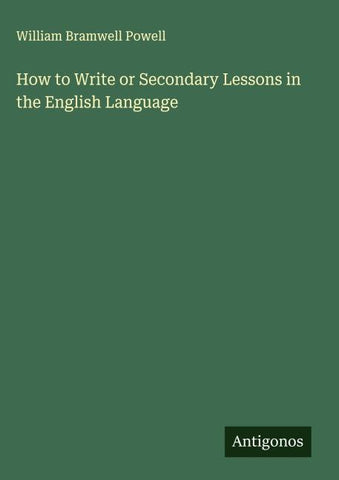 How to Write or Secondary Lessons in the English Language