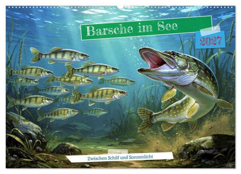 Barsche im See (Wandkalender 2027 DIN A2 quer), CALVENDO Monatskalender