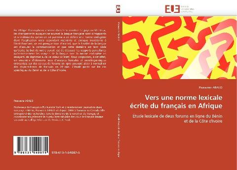 Vers une norme lexicale écrite du français en Afrique