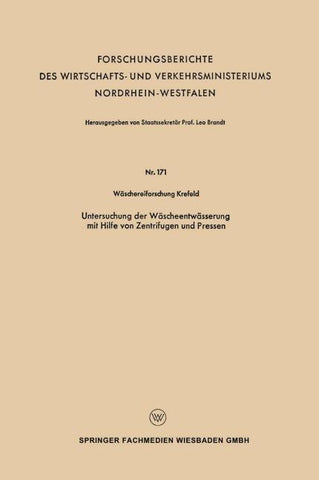 Untersuchung der Wäscheentwässerung mit Hilfe von Zentrifugen und Pressen