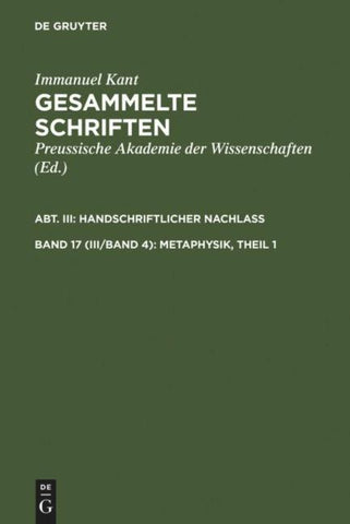 Metaphysik, Theil 1