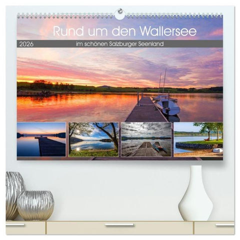 Rund um den Wallersee (hochwertiger Premium Wandkalender 2026 DIN A2 quer), Kunstdruck in Hochglanz
