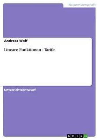 Lineare Funktionen - Tarife