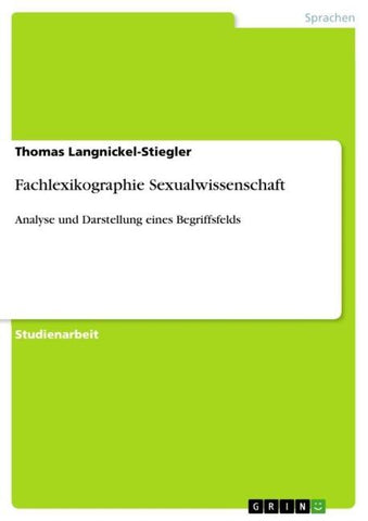 Fachlexikographie Sexualwissenschaft