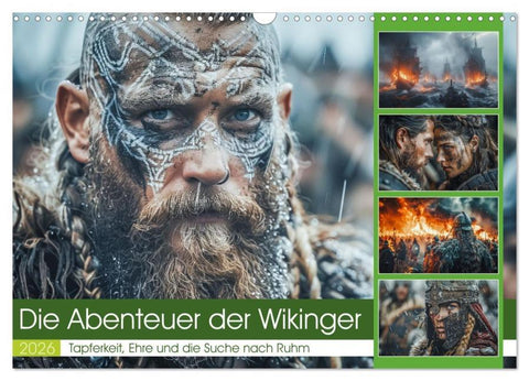 Die Abenteuer der Wikinger (Wandkalender 2026 DIN A3 quer), CALVENDO Monatskalender