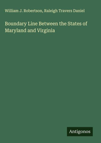 Boundary Line Between the States of Maryland and Virginia