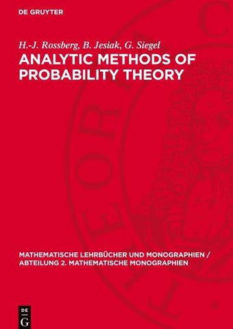 Analytic Methods of Probability Theory