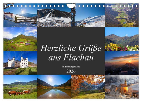 Herzliche Grüße aus Flachau (Wandkalender 2026 DIN A4 quer), CALVENDO Monatskalender