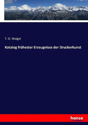 Katalog frühester Erzeugnisse der Druckerkunst