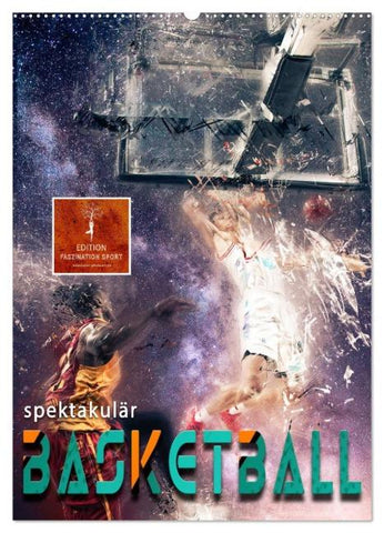 Basketball spektakulär (Wandkalender 2026 DIN A2 hoch), CALVENDO Monatskalender