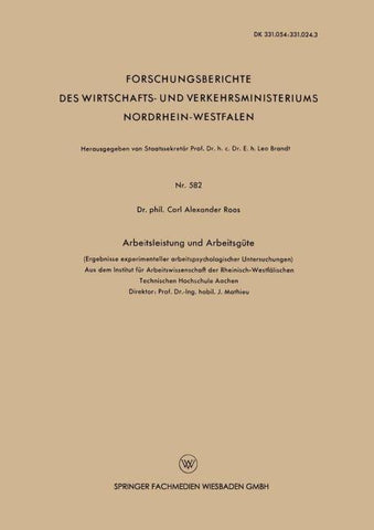 Arbeitsleistung und Arbeitsgüte