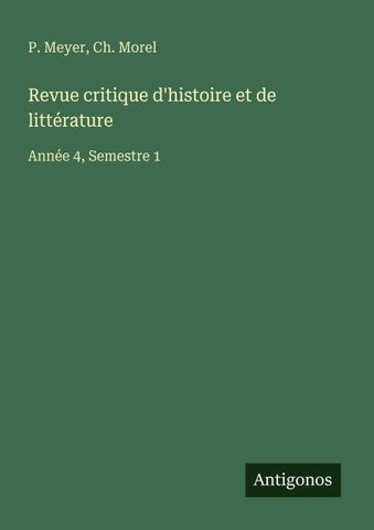 Revue critique d'histoire et de littérature