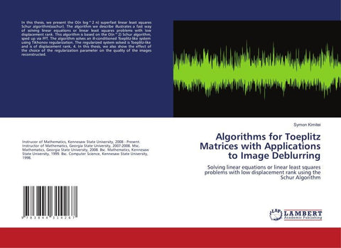 Algorithms for Toeplitz Matrices with Applications to Image Deblurring