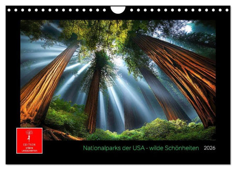 Nationalparks der USA - wilde Schönheiten (Wandkalender 2026 DIN A4 quer), CALVENDO Monatskalender