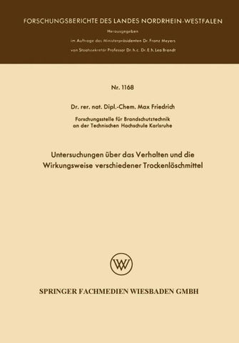 Untersuchungen über das Verhalten und die Wirkungsweise verschiedener Trockenlöschmittel