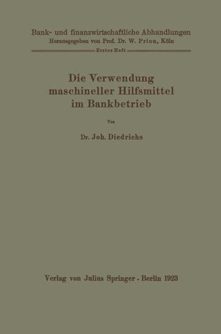 Die Verwendung maschineller Hilfsmittel im Bankbetrieb