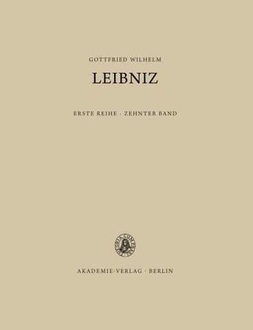 Gottfried Wilhelm Leibniz: Sämtliche Schriften und Briefe. Allgemeiner... / 1694