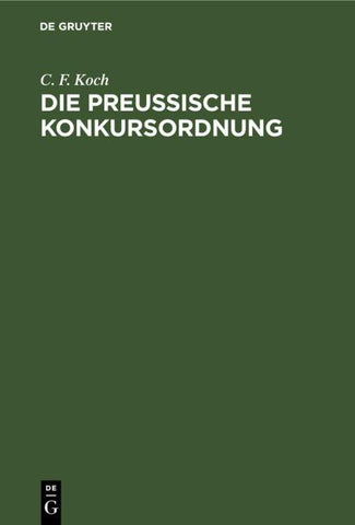 Die preussische Konkursordnung