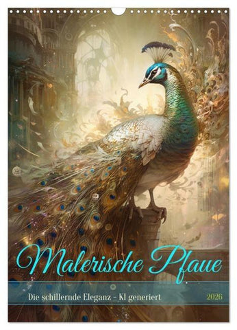 Malerische Pfaue (Wandkalender 2026 DIN A3 hoch), CALVENDO Monatskalender