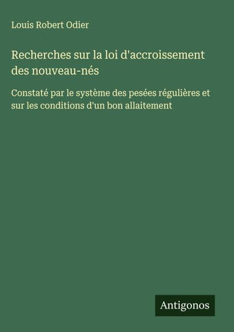 Recherches sur la loi d'accroissement des nouveau-nés
