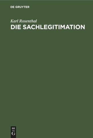 Die Sachlegitimation