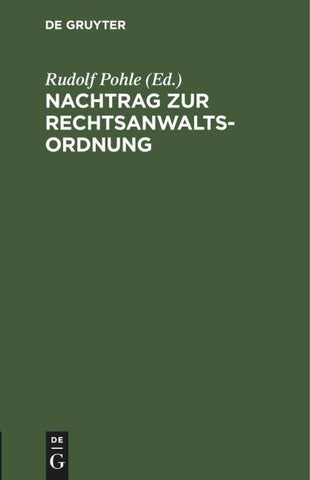 Nachtrag zur Rechtsanwaltsordnung