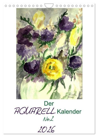 Der Aquarell-Kalender No.2 (Wandkalender 2026 DIN A4 hoch), CALVENDO Monatskalender