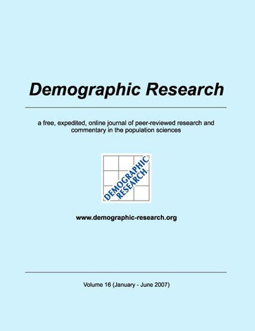 Demographic Research, Volume 16