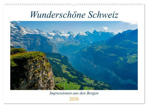 Wunderschöne Schweiz (Wandkalender 2026 DIN A2 quer), CALVENDO Monatskalender