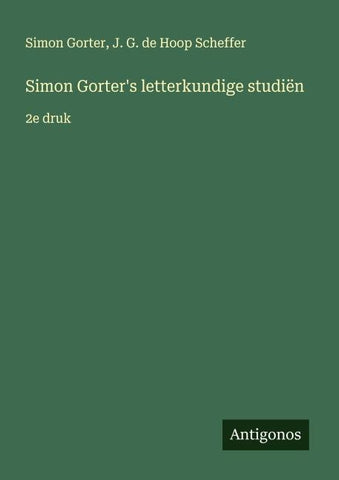 Simon Gorter's letterkundige studiën