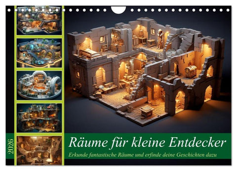 Räume für kleine Entdecker (Wandkalender 2026 DIN A4 quer), CALVENDO Monatskalender