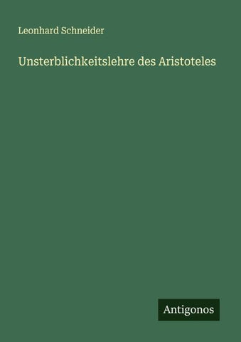Unsterblichkeitslehre des Aristoteles
