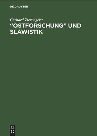 "Ostforschung" und Slawistik