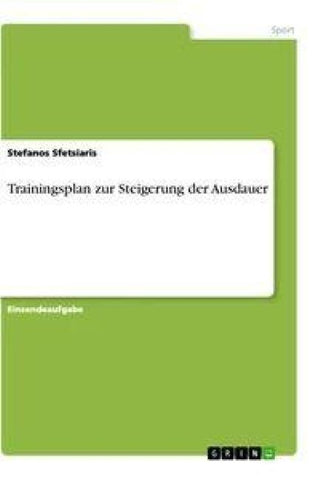 Trainingsplan zur Steigerung der Ausdauer