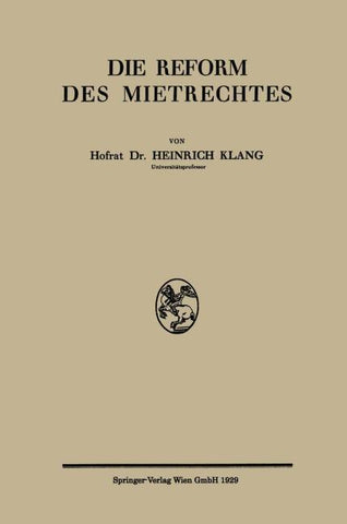 Die Reform des Mietrechtes