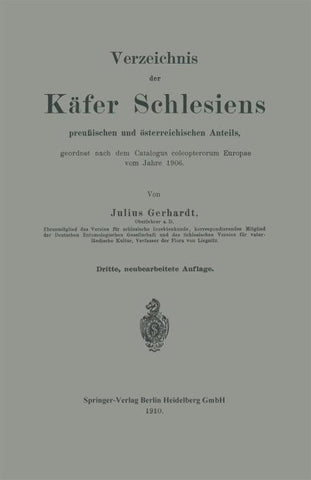 Verzeichnis der Käfer Schlesiens