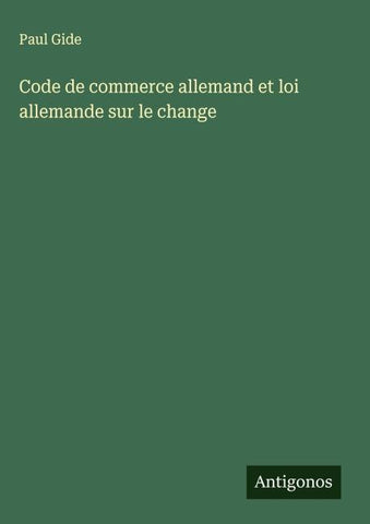 Code de commerce allemand et loi allemande sur le change