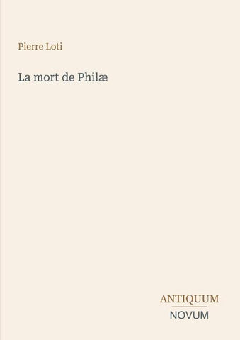 La mort de Philæ