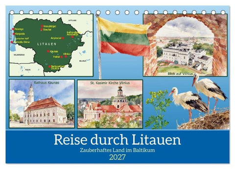 Reise durch Litauen (Tischkalender 2027 DIN A5 quer), CALVENDO Monatskalender
