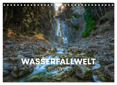 Wasserfallwelt Schweiz (Wandkalender 2026 DIN A4 quer), CALVENDO Monatskalender