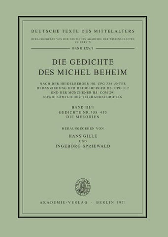 Gedichte Nr. 358–453. Die Melodien