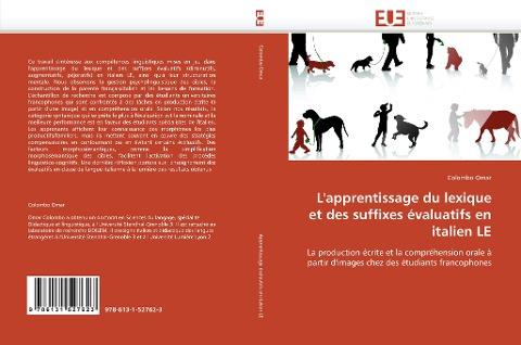 L'apprentissage du lexique et des suffixes évaluatifs en italien LE