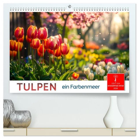 Tulpen - ein Farbenmeer (hochwertiger Premium Wandkalender 2026 DIN A2 quer), Kunstdruck in Hochglanz