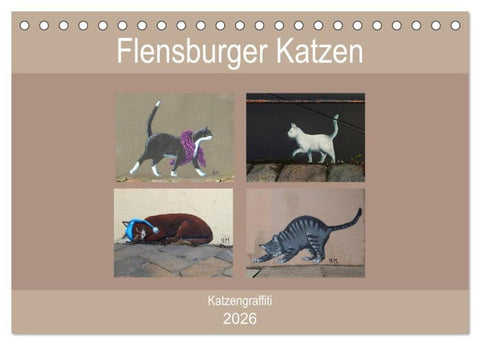 Flensburger Katzen (Tischkalender 2026 DIN A5 quer), CALVENDO Monatskalender