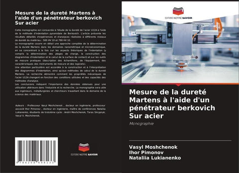 Mesure de la dureté Martens à l'aide d'un pénétrateur berkovich Sur acier
