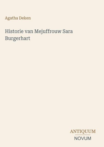 Historie van Mejuffrouw Sara Burgerhart