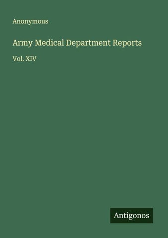 Army Medical Department Reports